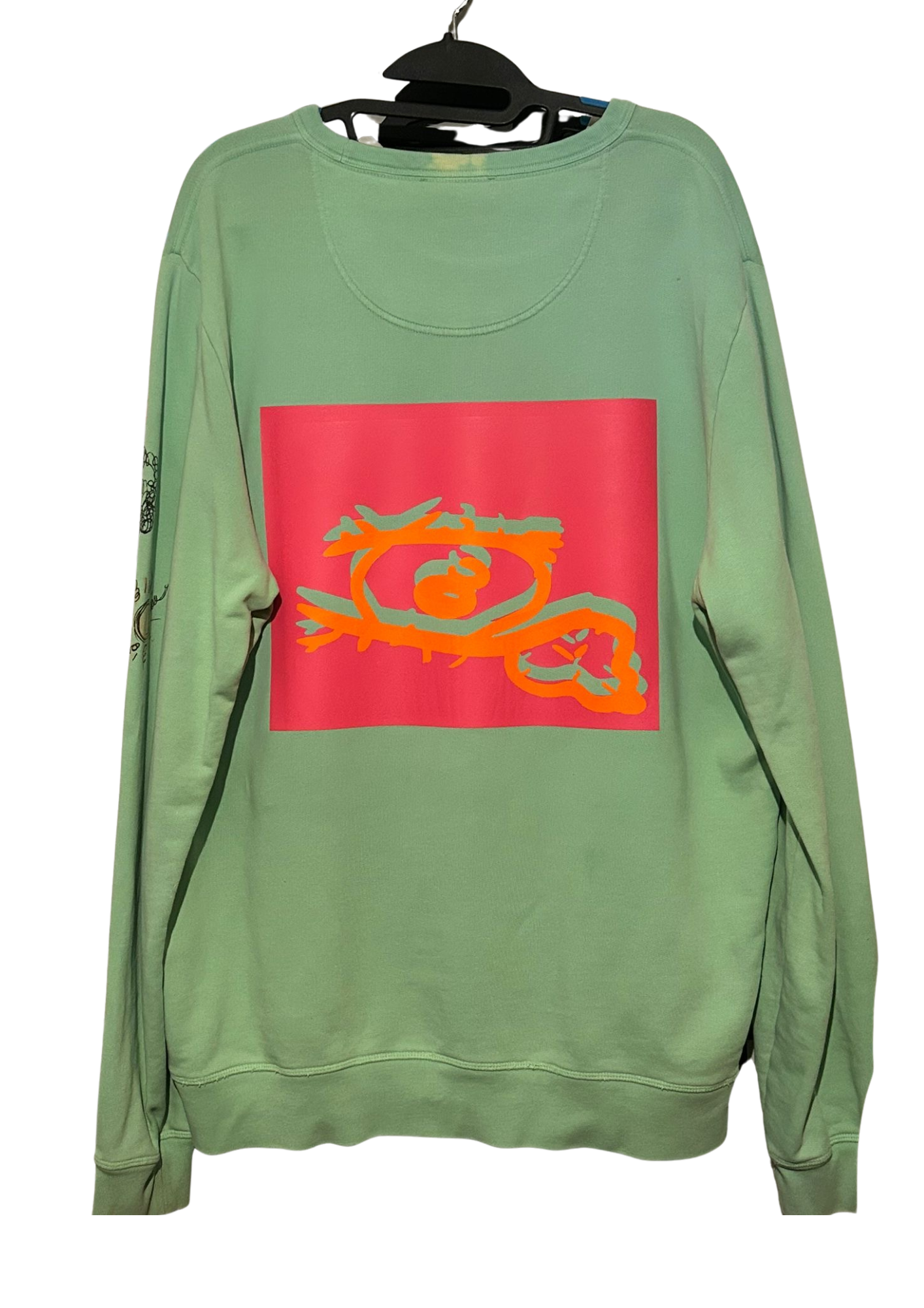 Green Haze Crew with pink front graphic