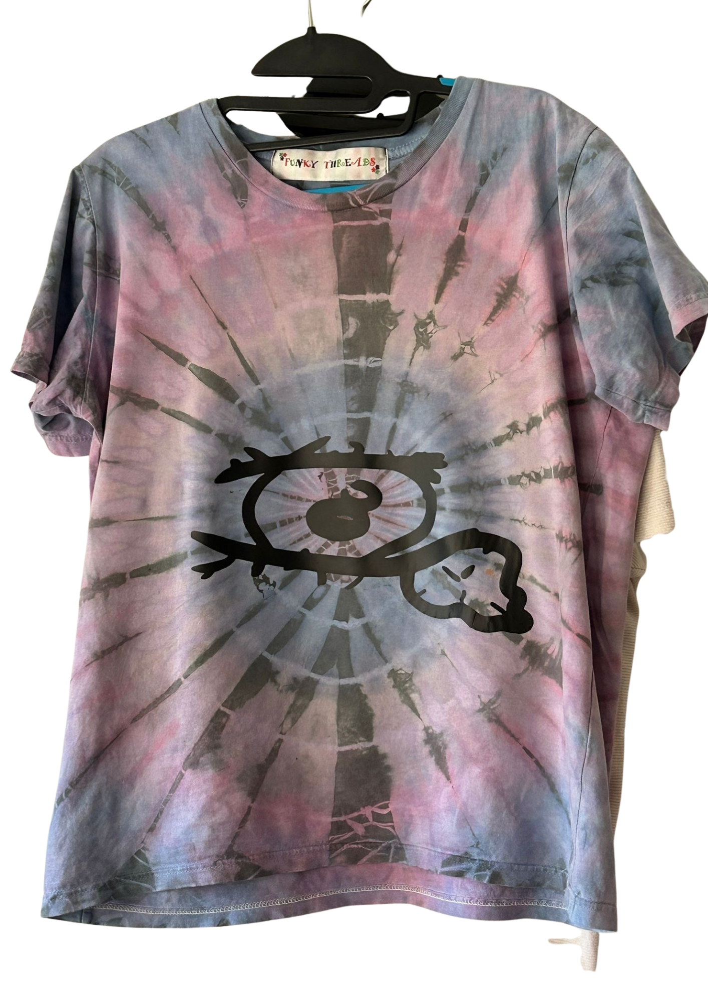 Bruised Bloom Tee with tie-dye wash and large eye artwork